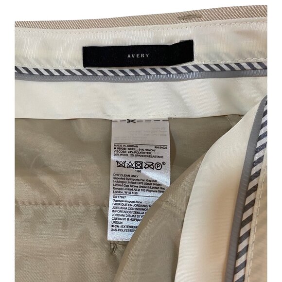 AVERY Light Beige Men’s Long Dress Pants Sz. S / 31" Waist (Khaki, Classic) - Picture 9 of 9